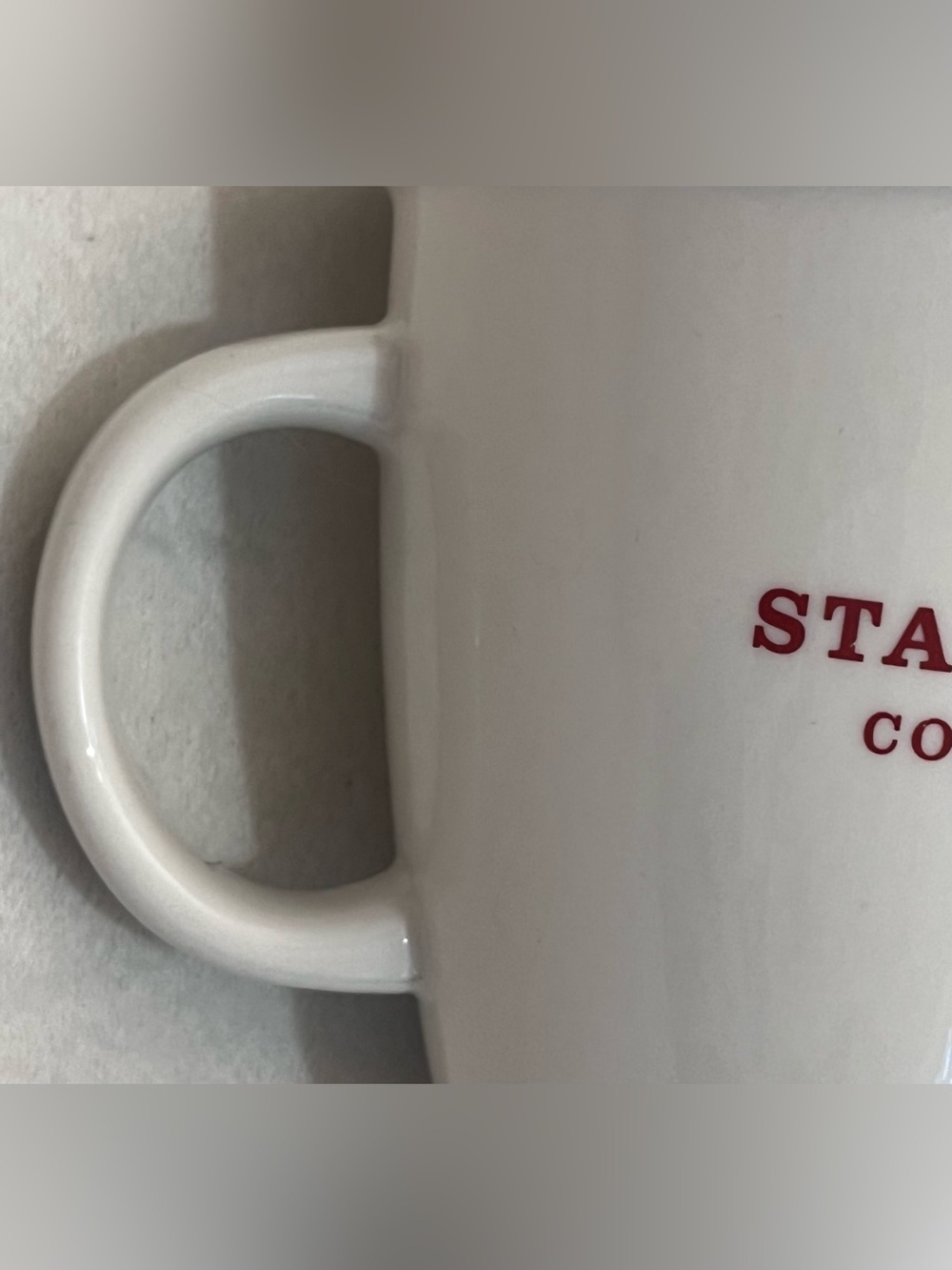 Starbucks Coffee Co 2007 Holiday Abbey White Ceramic Mug with Red Logo Est 1971 - Picture 6 of 9